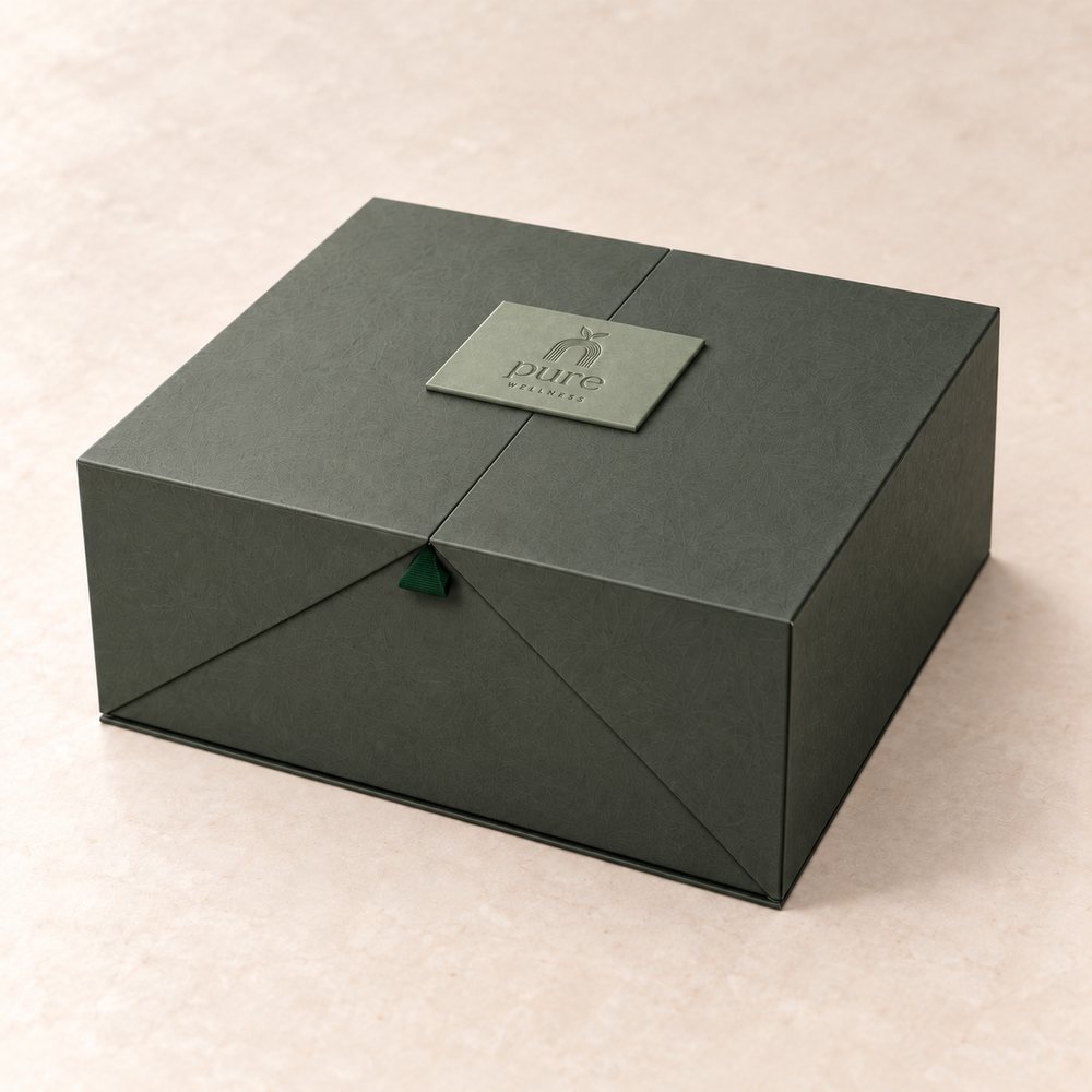 Pure Wellness in-room wellness gift box, closed